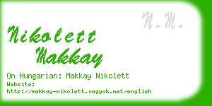 nikolett makkay business card